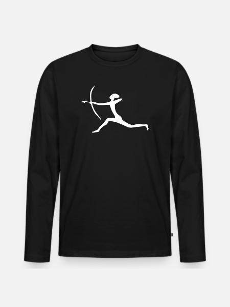 Hunter with bow and arrow - Men's Premium Organic Long Sleeve Shirt - black