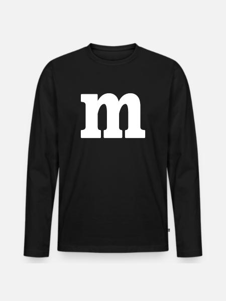 Funny Group Costume Letter M Costume Carnival - Men's Premium Organic Long Sleeve Shirt - black