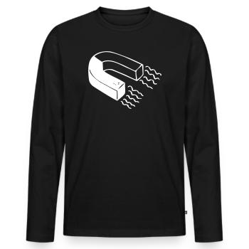 Ein Magnet - Männer Premium Bio Langarmshirt - Schwarz - Vorne - Nico (187cm)