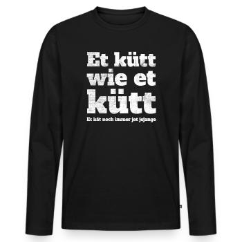 Köln Et Kütt Wie Et Kütt Kölner Grundgesetz Kölsch - Men's Premium Organic Long Sleeve Shirt - black - Front - Nico (187cm)