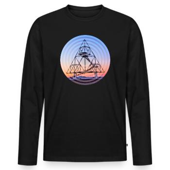 Tetraeder Kreise - Männer Premium Bio Langarmshirt - Schwarz - Vorne - Nico (187cm)
