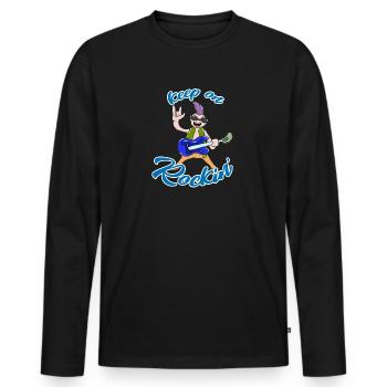 Rock'n'Roll - T-shirt manches longues Premium bio Homme - noir - Devant - Nico (187cm)