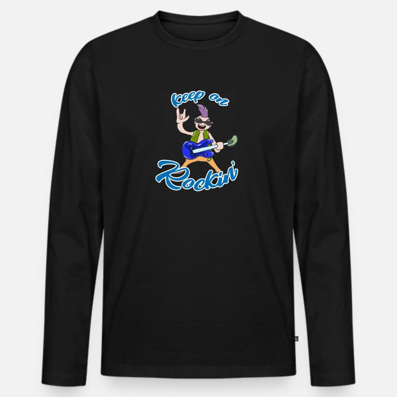 Rock 'n' Roll - Männer Premium Bio Langarmshirt - Schwarz