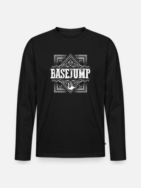 Base Jump - B.A.S.E. - Basejumper - Männer Premium Bio Langarmshirt - Schwarz