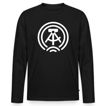 emblem - Men's Premium Organic Long Sleeve Shirt - black - Front - Nico (187cm)