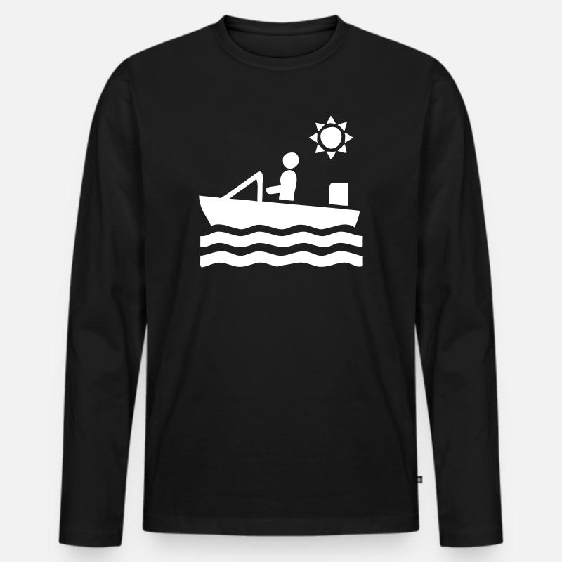 Boot Fahrer - Männer Premium Bio Langarmshirt - Schwarz