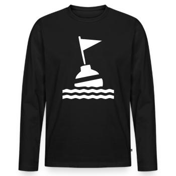 bouée - T-shirt manches longues Premium bio Homme - noir - Devant - Nico (187cm)