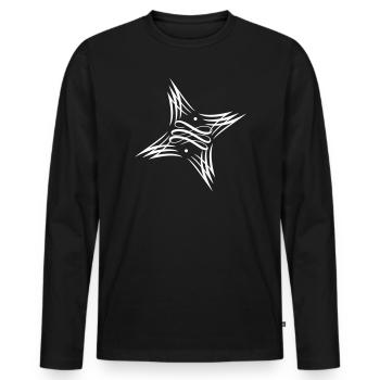 Partenaire de design couple superstar look love - T-shirt manches longues Premium bio Homme - noir - Devant - Nico (187cm)