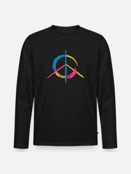 Friedenssymbol - Männer Premium Bio Langarmshirt - Schwarz