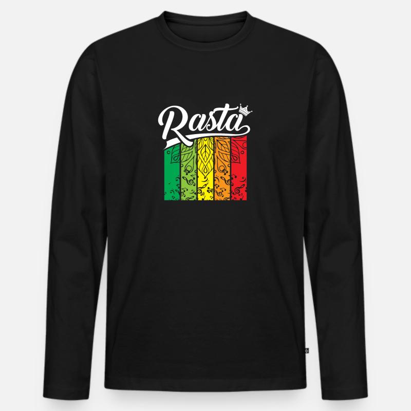 Pastel Regenbogen Banner - Männer Premium Bio Langarmshirt - Schwarz