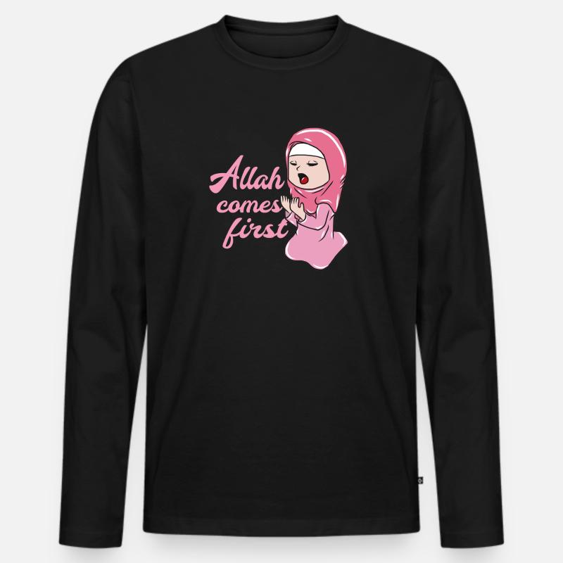 Muslim Islam Allah - Männer Premium Bio Langarmshirt - Schwarz