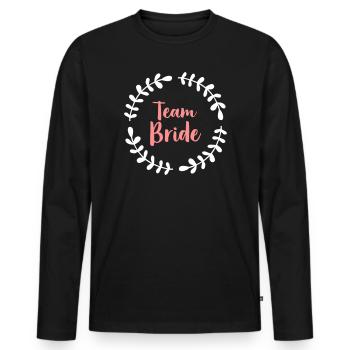 Team Bride wreath Hen party - Men's Premium Organic Long Sleeve Shirt - black - Front - Nico (187cm)