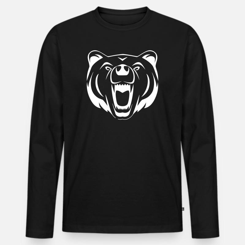 Ein wütender Bär - Männer Premium Bio Langarmshirt - Schwarz