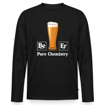 Pure Chemistry - Men's Premium Organic Long Sleeve Shirt - black - Front - Nico (187cm)