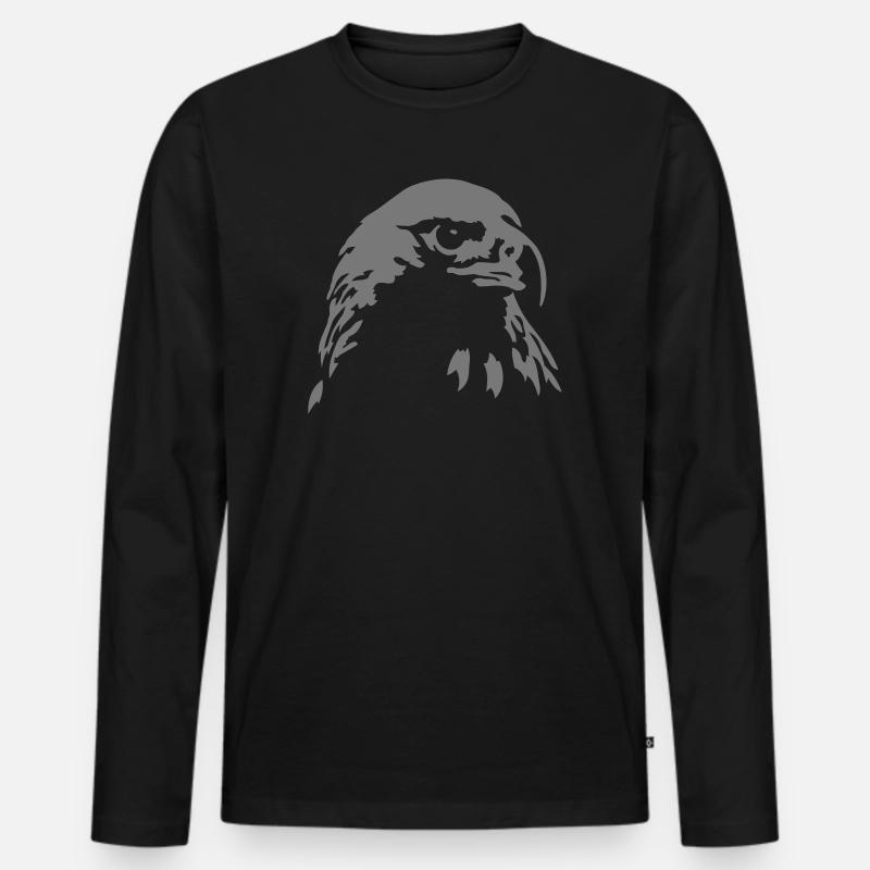 Adler - Männer Premium Bio Langarmshirt - Schwarz