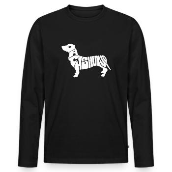 Style de Tooth-Art Teckel Sachshund Sachshund Sachshund Sachshun Sachshun Sachin Sachshin Sachin Shirt - T-shirt manches longues Premium bio Homme - noir - Devant - Nico (187cm)
