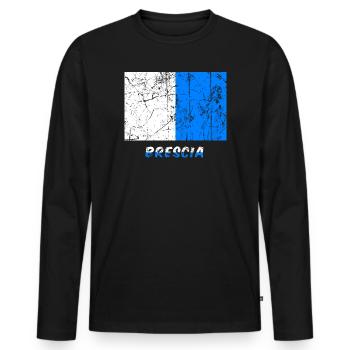Brescia flag Fahne Flagge flag bandera drapeau - Men's Premium Organic Long Sleeve Shirt - black - Front - Nico (187cm)
