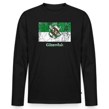 flag Guetersloh Stadtfahne city flag drapeau - Men's Premium Organic Long Sleeve Shirt - black - Front - Nico (187cm)