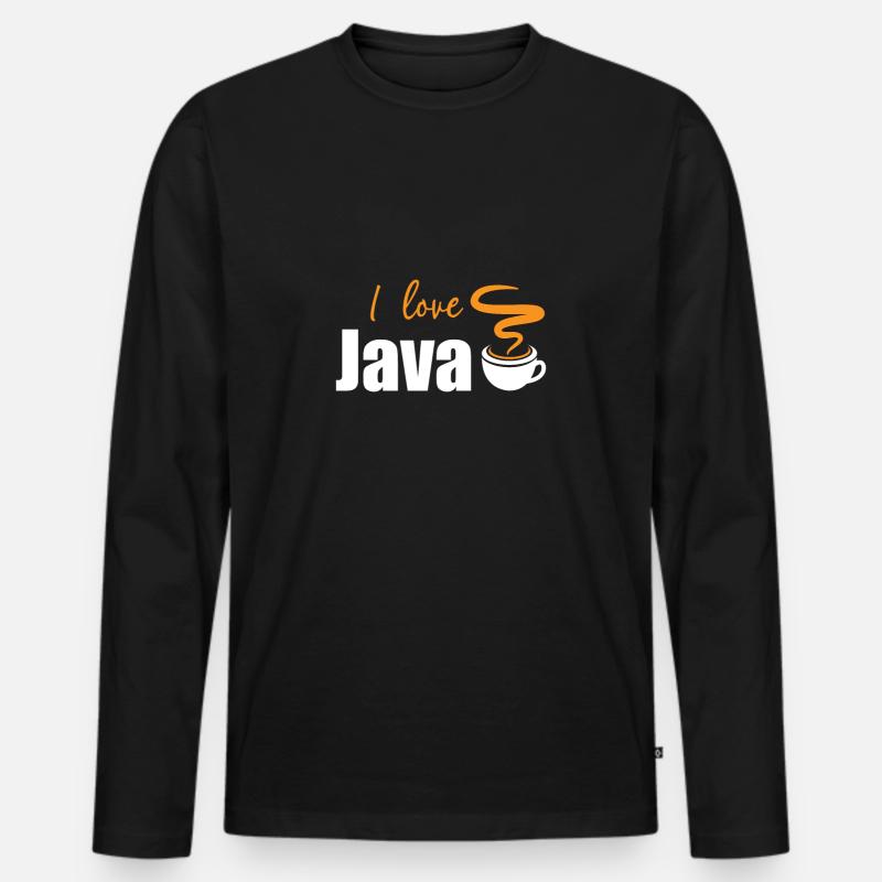 Ich liebe Java - Männer Premium Bio Langarmshirt - Schwarz