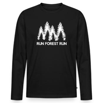 Run Forest Run - T-shirt manches longues Premium bio Homme - noir - Devant - Nico (187cm)