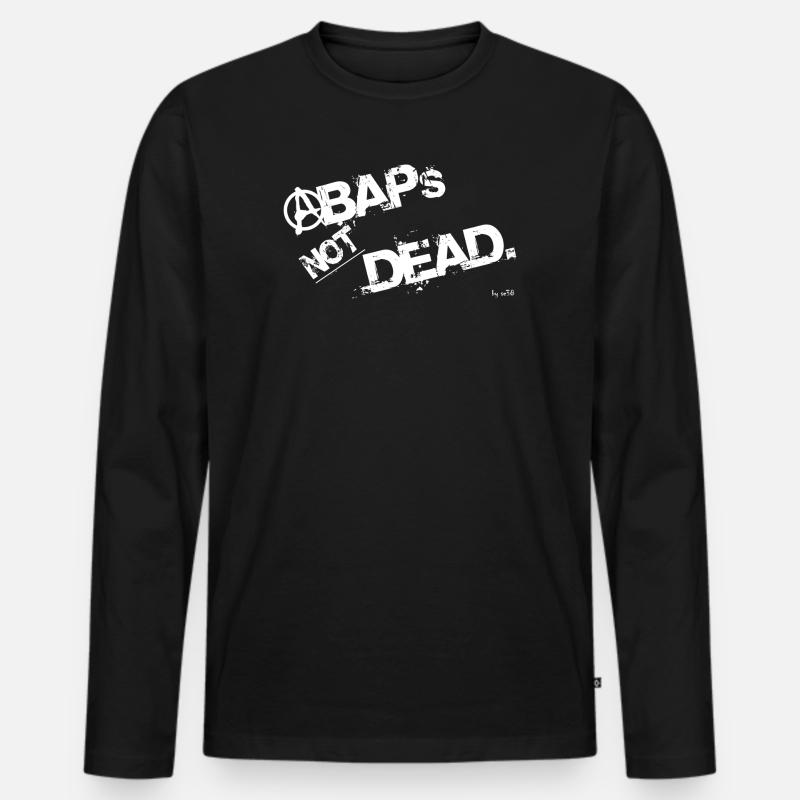 ABAPsNotDead white - Männer Premium Bio Langarmshirt - Schwarz