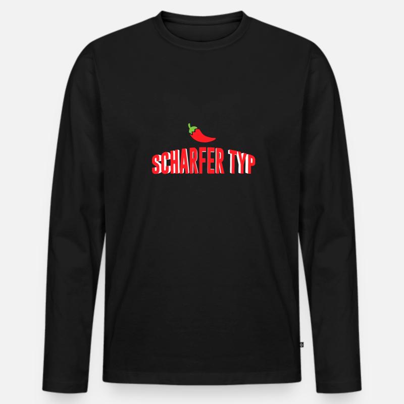 Scharfer Typ - Chili - Männer Premium Bio Langarmshirt - Schwarz