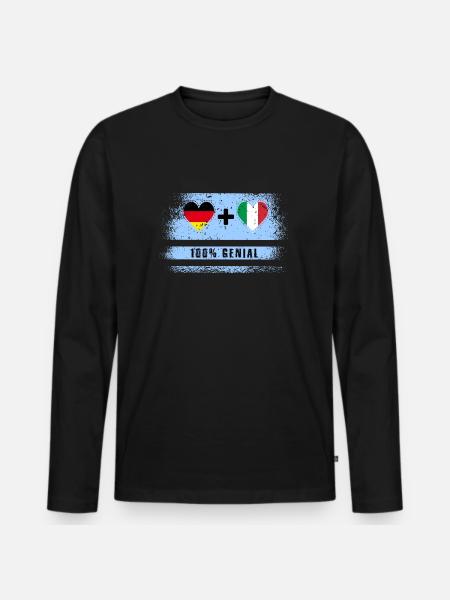 Germany and Italy 100% Ingenious / Gift - Men's Premium Organic Long Sleeve Shirt - black
