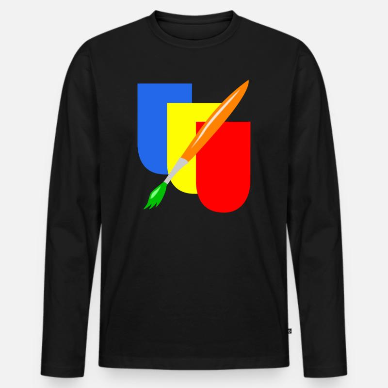 maler wappen handwerk - Männer Premium Bio Langarmshirt - Schwarz