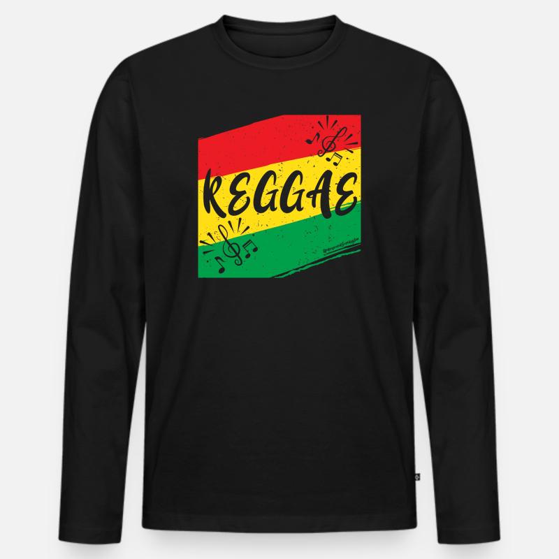 Regenbogenmusik mit Notenprint - Männer Premium Bio Langarmshirt - Schwarz