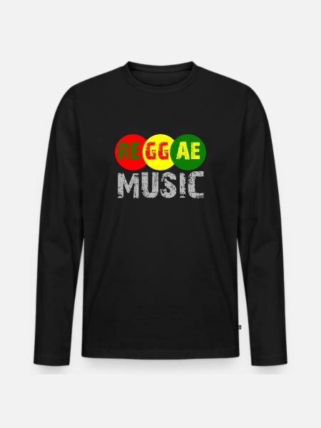 Reggae Musik Farbkreis Logo - Männer Premium Bio Langarmshirt - Schwarz