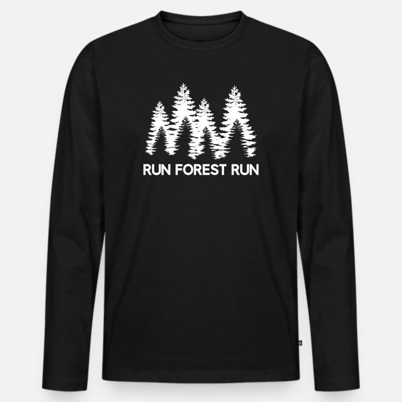 Lauf, Forest, lauf - Männer Premium Bio Langarmshirt - Schwarz