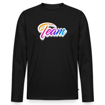 Team - Männer Premium Bio Langarmshirt - Schwarz - Vorne - Nico (187cm)