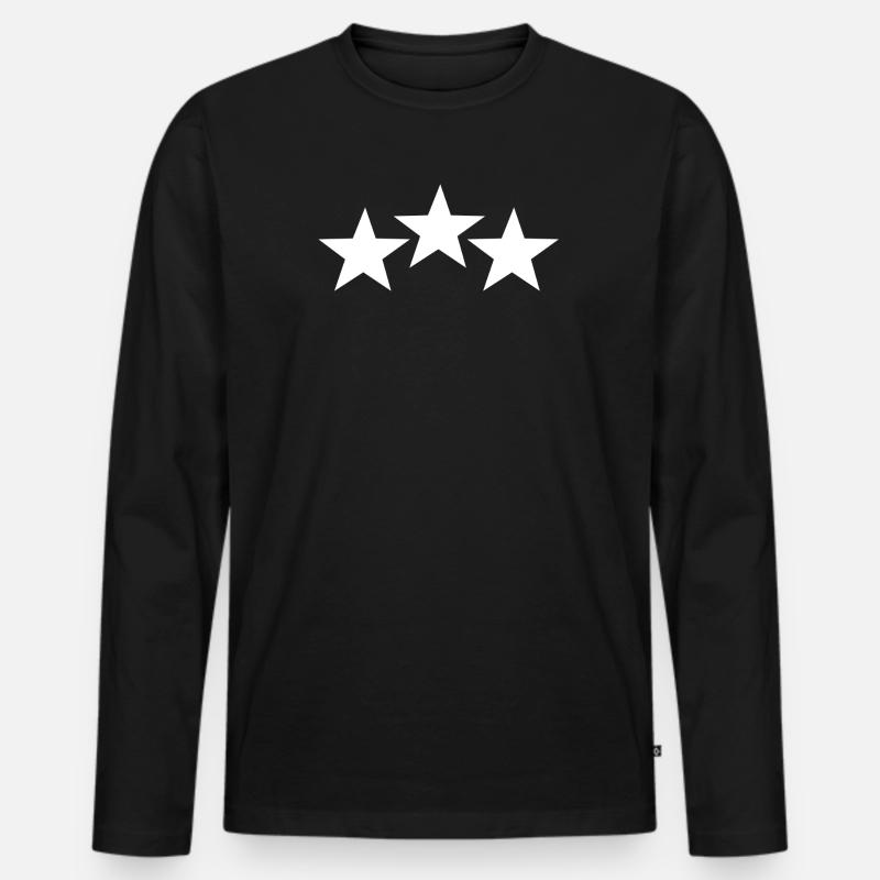 Sterne - Männer Premium Bio Langarmshirt - Schwarz