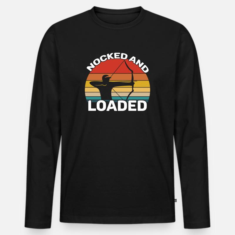 Bogenschießen - Nocked And Loaded - Männer Premium Bio Langarmshirt - Schwarz
