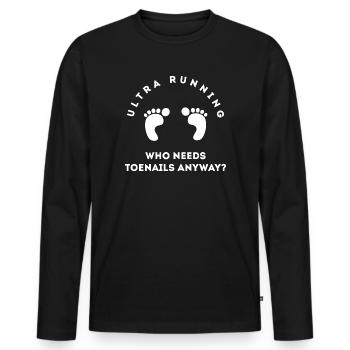 Ultra Running Qui a besoin d'ongles de toute façon? - T-shirt manches longues Premium bio Homme - noir - Devant - Nico (187cm)