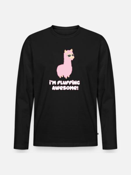 Cool Llama - Men's Premium Organic Long Sleeve Shirt - black