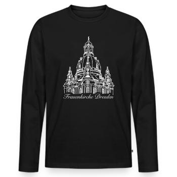Frauenkirche Dresden Dessin - T-shirt manches longues Premium bio Homme - noir - Devant - Nico (187cm)