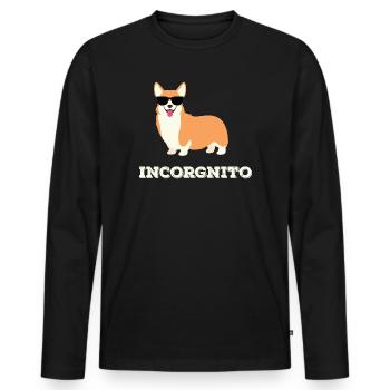 Incorgnito - T-shirt manches longues Premium bio Homme - noir - Devant - Nico (187cm)