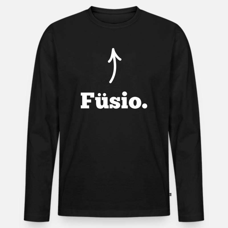 Füsio Physio - Männer Premium Bio Langarmshirt - Schwarz