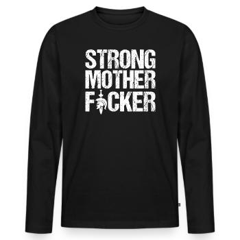Strong mother F1cker - T-shirt manches longues Premium bio Homme - noir - Devant - Nico (187cm)