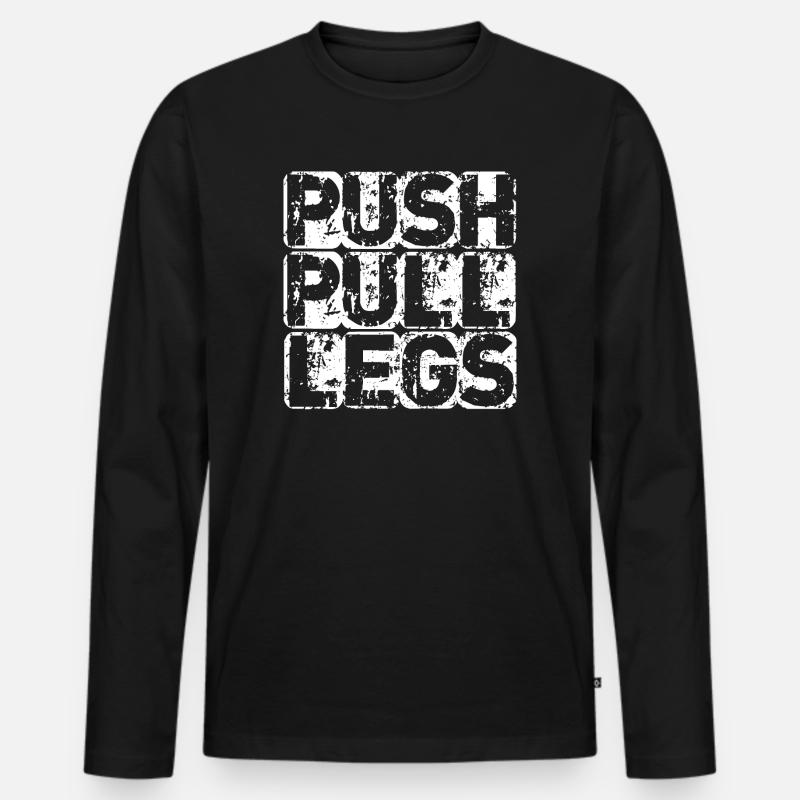 PUSH PULL LEGS - Men's Premium Organic Long Sleeve Shirt - black