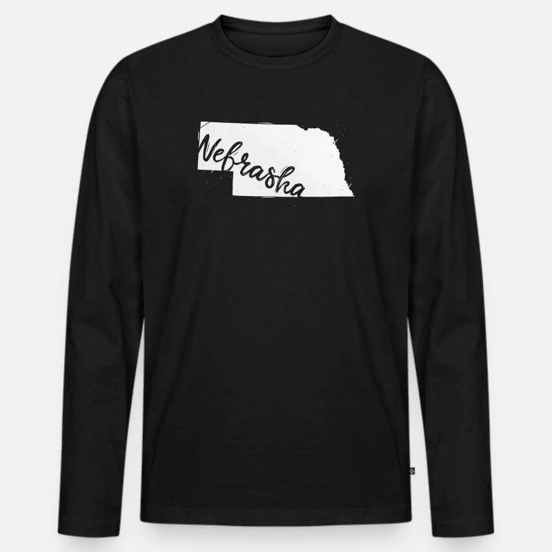 Nebraska - Männer Premium Bio Langarmshirt - Schwarz