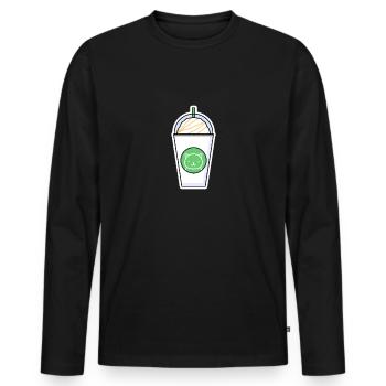 Milkshake - Men's Premium Organic Long Sleeve Shirt - black - Front - Nico (187cm)