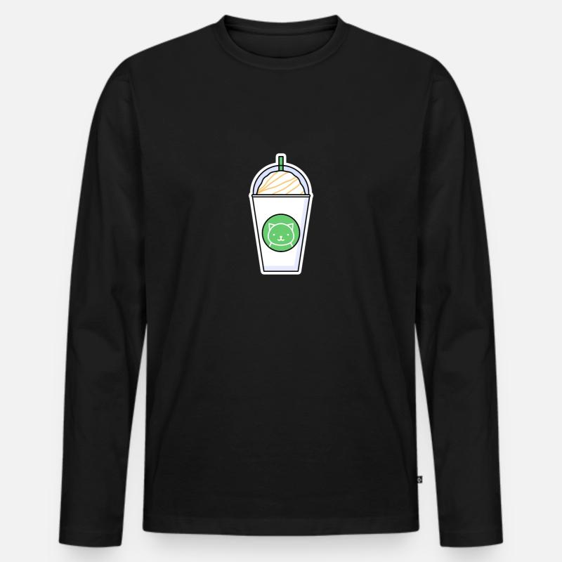 Milkshake - Männer Premium Bio Langarmshirt - Schwarz