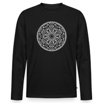 Mandala - Men's Premium Organic Long Sleeve Shirt - black - Front - Nico (187cm)