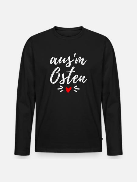 Osten - Ossi - Ost Deutschland - Mauerfall - Männer Premium Bio Langarmshirt - Schwarz