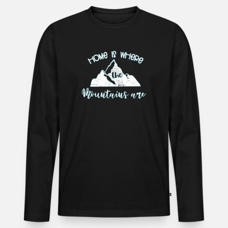 Klettern Berge - Männer Premium Bio Langarmshirt - Schwarz