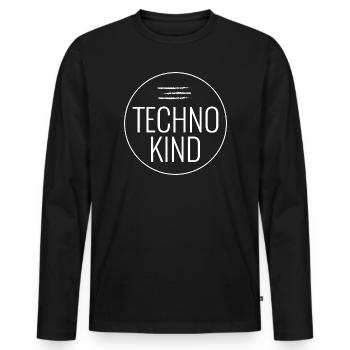 Techno kid - Men's Premium Organic Long Sleeve Shirt - black - Front - Nico (187cm)