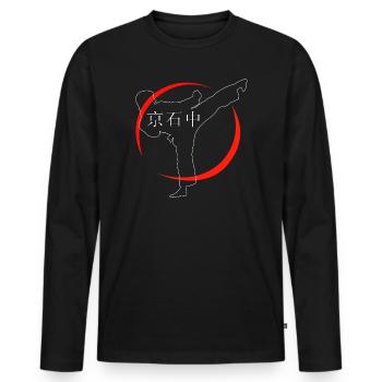 Karate Sport - Männer Premium Bio Langarmshirt - Schwarz - Vorne - Nico (187cm)