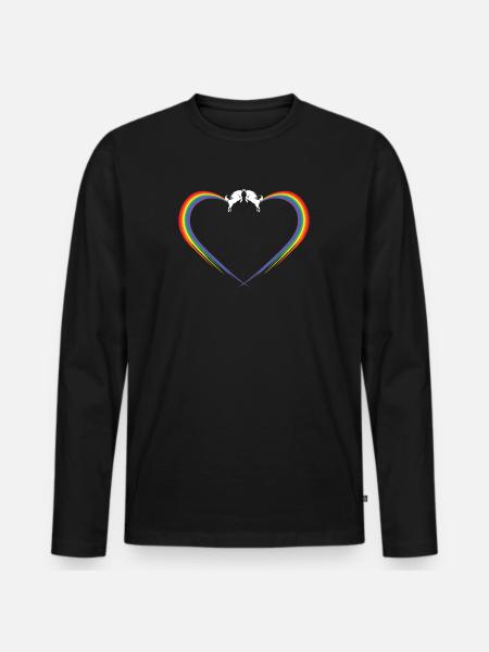 unichorn rainbow fart heart - Men's Premium Organic Long Sleeve Shirt - black